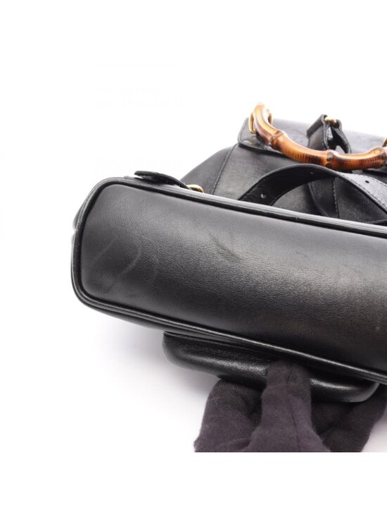 Gucci Backpack Bamboo 003 Black Leather Small main image 15